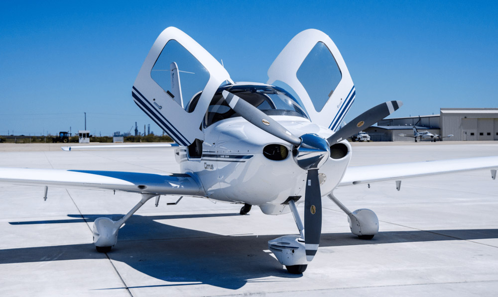 A light aircraft before a trial flight in Cyprus